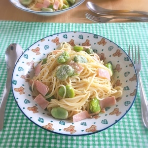 ソラマメのクリームパスタ